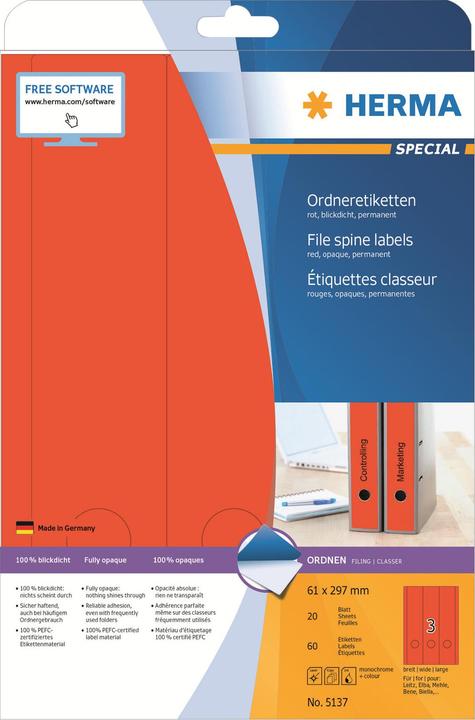 Image du produit HERMA Étiquettes de classement A4