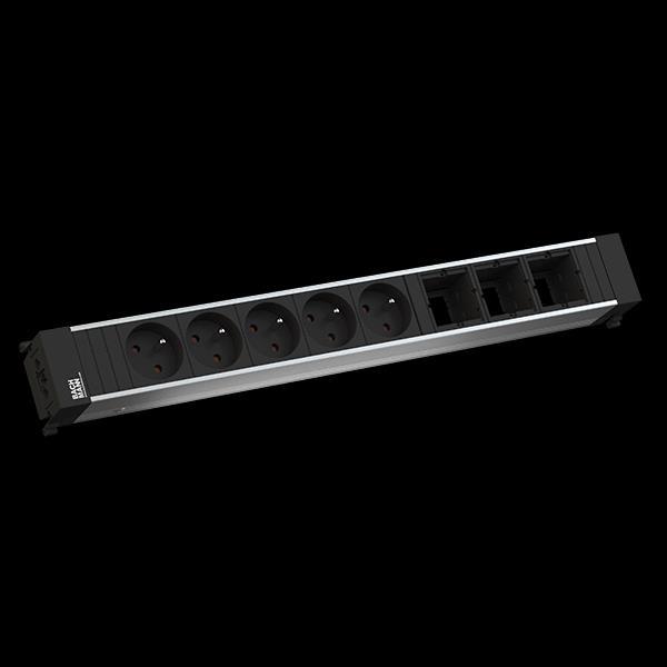 Actual product image Bachmann 909.015 Socket strip CONFERENCE 5x UTE/ Fran (5 x, CEE 7/5, CEE 7/3)