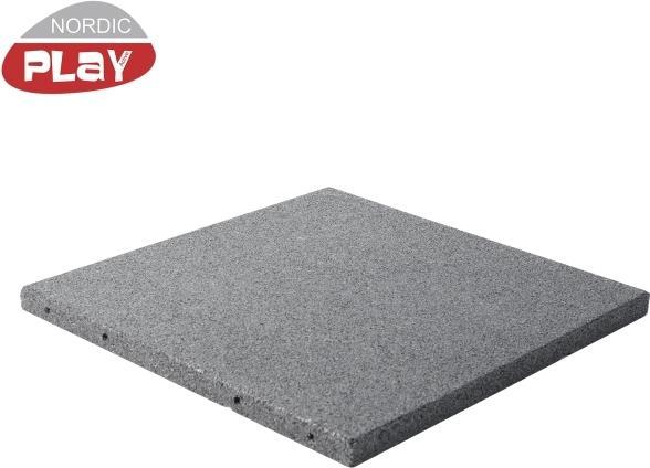 NSH Nordic Gummiflise 50x50x3 cm grå NORDIC PLAY Active (810-165)