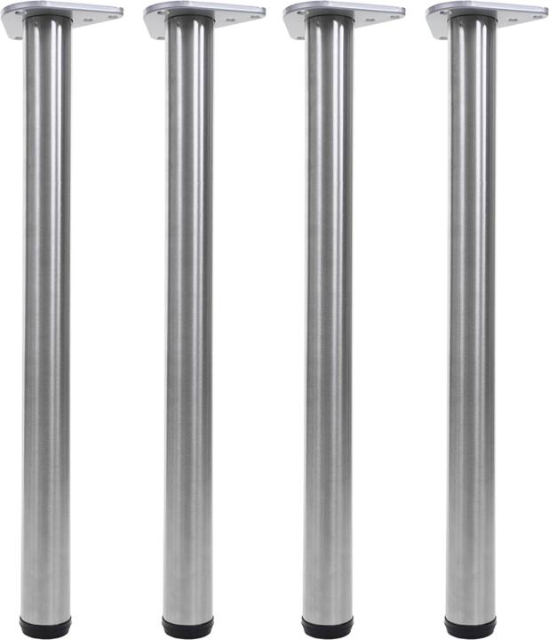 Produktbild Swisshandel24 4x Tischbein, für Schreibtisch Esstischfuss Tischgestell, 73cm Edelstahl-Optik