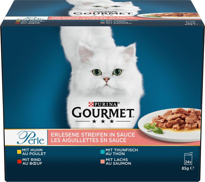 Produktbild Gourmet Perle Erlesene Streifen in Sauce (Adult, 24 Stk., 2040 g)