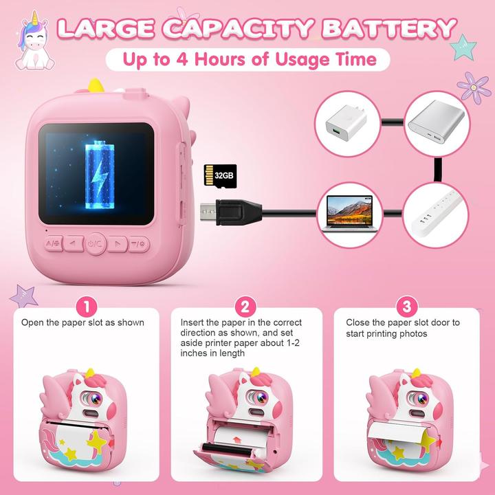Image du produit Camclid Kinder-Sofortbildkamera mit Druckfunktion
