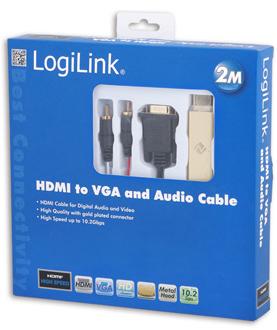 Produktbild LogiLink HDMI (Typ A) — VGA (2 m, VGA, HDMI)