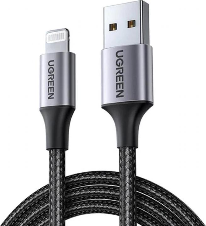 Image du produit Ugreen Lightning USB Nylon Alu MFi (1.50 m, USB 2.0)
