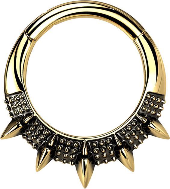 Image du produit Star Piercing Micro anneau segment pliable doré cinq cones (sans laiton, Acier chirurgical 316L)