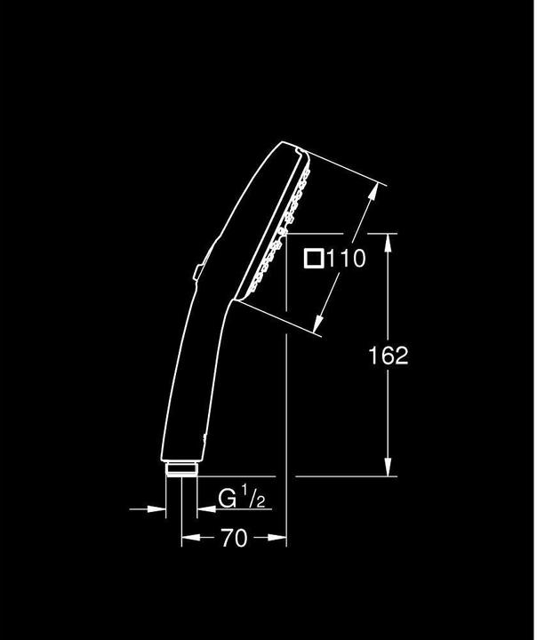 Actual product image Grohe Vitalio Comfort 110 QuickFix hand shower, intelligent spray diverter, 2 spray types, chrome (2 Beam types, 13.50 l/min)