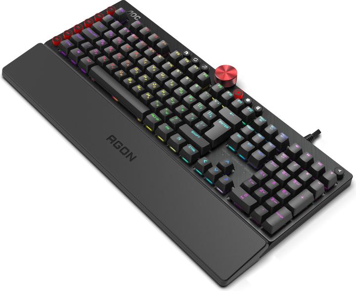 Produktbild AOC for gaming AGON AGK700 RGB LED backlight, US, Black, with cable, USB, CHERRY MX Red (US)