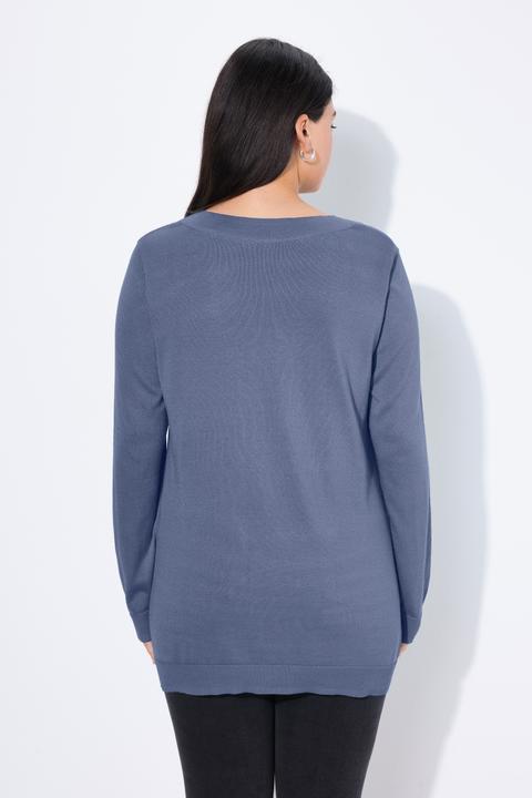 Immagine prodotto Ulla Popken Maglione in morbida maglia fine con scollo a V e maniche lunghe (62)