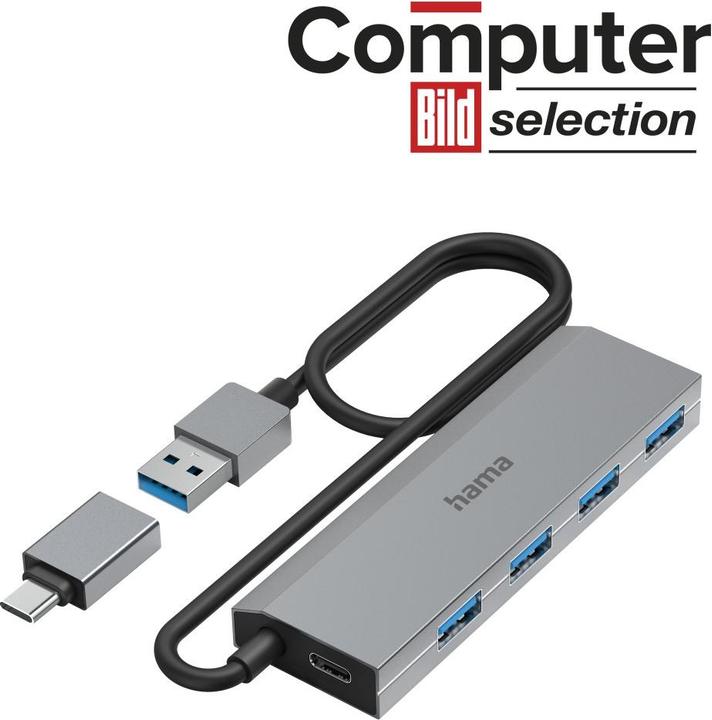 Actual product image Hama USB Hub (USB-C, 4 Ports)