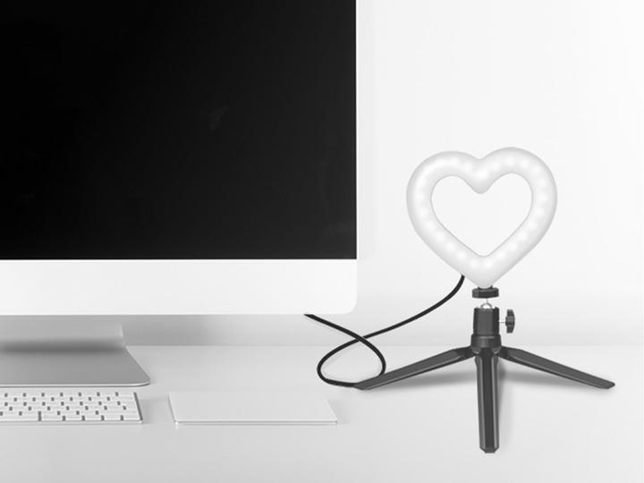 Actual product image LogiLink Heart-shaped LED stand with lighting control 15 RGB colour modes, 17 dynamic lighting effects