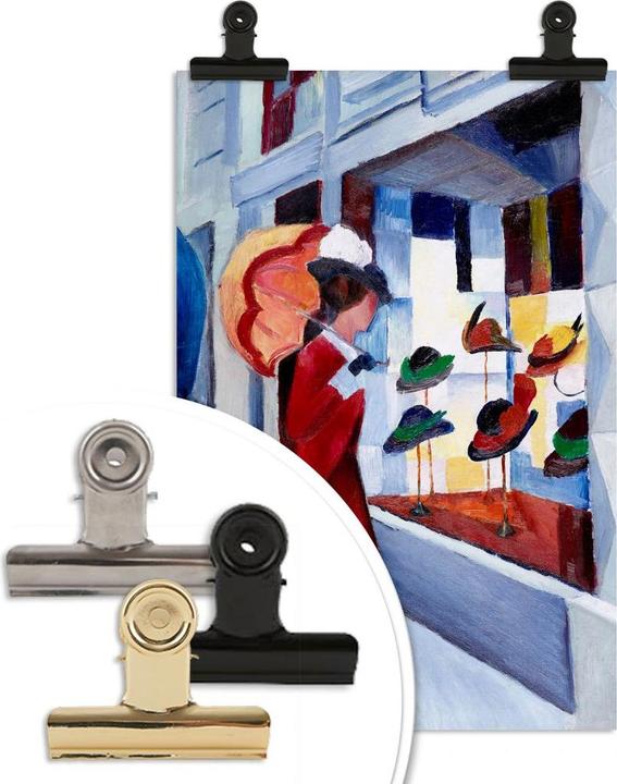 Image du produit Trenddeko Macke - Femme avec une ombrelle devant un magasin de chapeaux (70 x 100 cm)