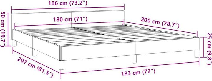 Actual product image vidaXL Bettgestell mit Kopfteil (180 x 200 cm)