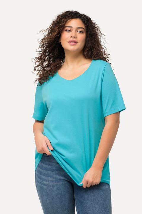 Produktbild Ulla Popken Shirt, doppellagige Vorderseite, Slim, Rundhals, Halbarm (56)