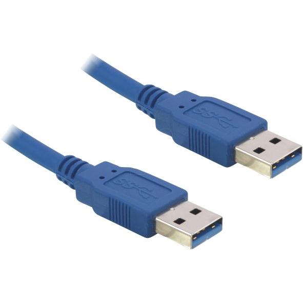 Hapena USB-Kabel 1m USB3AA1 USB 3.0 A-Stecker auf A-Stecker blau (1 m, USB 3.2 Gen 1), USB Kabel