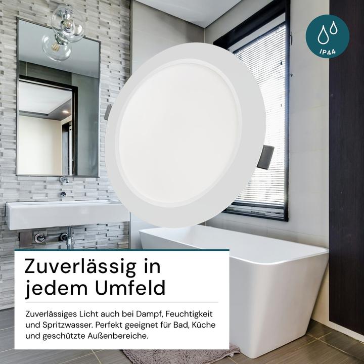 Actual product image Luxula LED-Einbauleuchte, 24W, EEK: F, 2400lm, CCT, IP44, weiss (2400 lm)