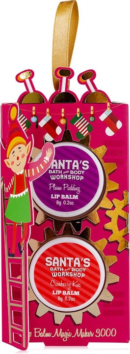 Produktbild Accentra Lippenbalsam SANTA'S WORKSHOP in Geschenkbox 2 x 10g, Duft: Vanilla Cranberry, Farbe: pink/rot/grün