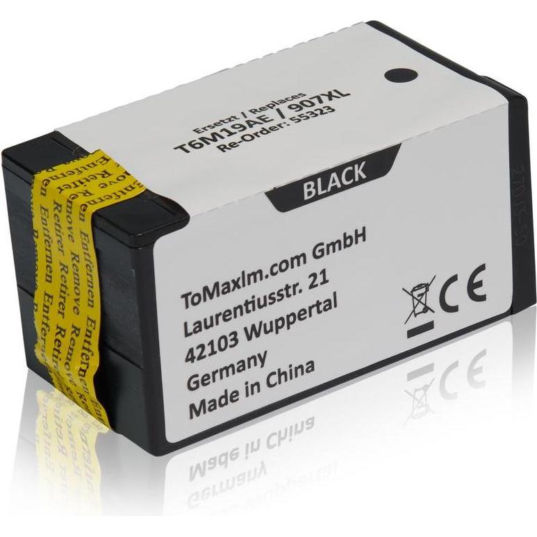 Inkadoo, Druckerpatrone, Druckerpatronen kompatibel zu HP T6M19AE / 907XL Tintenpatrone, schwarz Schwarz (BK)