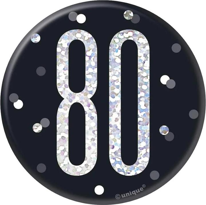 Actual product image Unique Party Prismatic 80th Badge