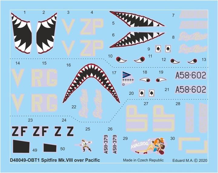 Actual product image Eduard Spitfire Mk.VIII over Pacific for