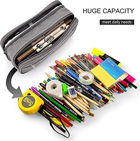 Produktbild Only-Bags.Store Federmäppchen, Grosse Kapazität Mäppchen mit 3 Fächern, Federtasche Teenager, Grosse Stifte Etui für