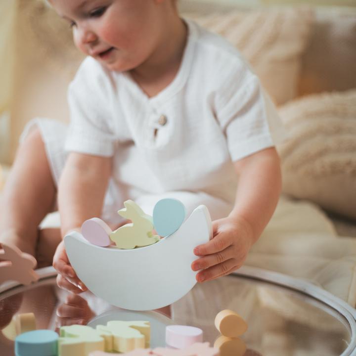 Immagine prodotto Activity Board Gioco di equilibrio in legno, giocattolo per bambini, coniglietti impilabili, regali per bambini