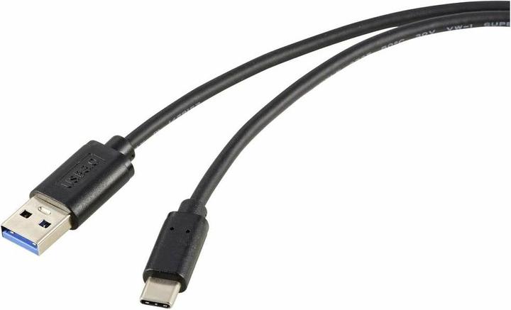 Renkforce USB-Kabel USB 3.2 Gen2 USB-C® Stecker, USB-A Stecker 1.00 m Schwarz Ge (1 m, USB 3.2 Gen 2, 15 W)