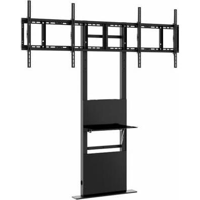 Hagor Standsystem 600x400mm schwarz 2x 55kg/2x 55-65"/Boden-Wand-Montage (Boden, 65", 70 kg), TV Wandhalterung, Schwarz