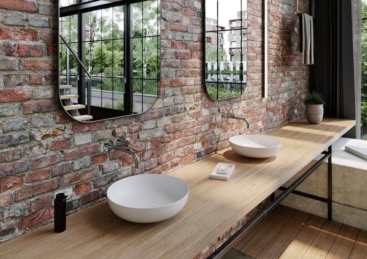 Actual product image Kaldewei Miena washbasin bowl, 3181, round, without overflow, diameter 380mm, 909406000 (502 mm, 481 mm)