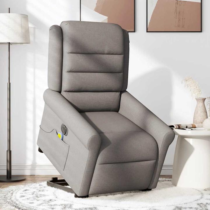 Actual product image VidaXL Electric massage chair with stand-up aid Taupe fabric