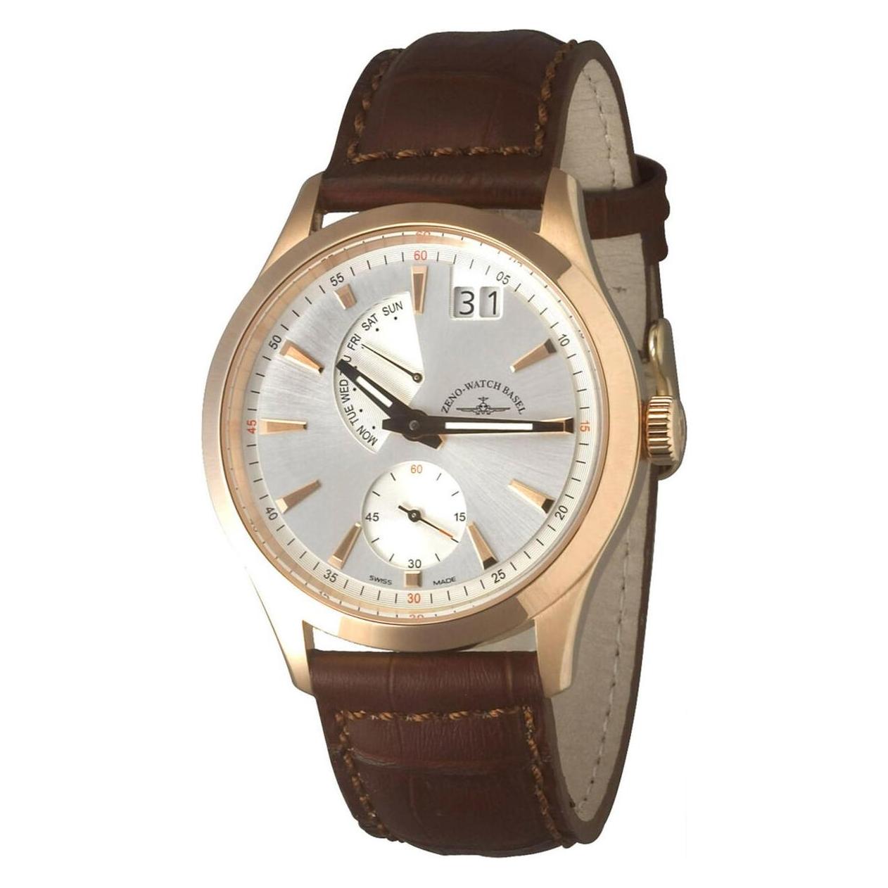 Zeno-Watch Basel, Armbanduhr, 6662-7004Q-Pgr-f3, Braun, Gold, Grau, (42 mm)