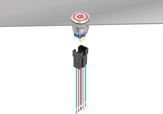 Image du produit Delock Fassung für 25 mm 6 Pin Taster oder Schalter