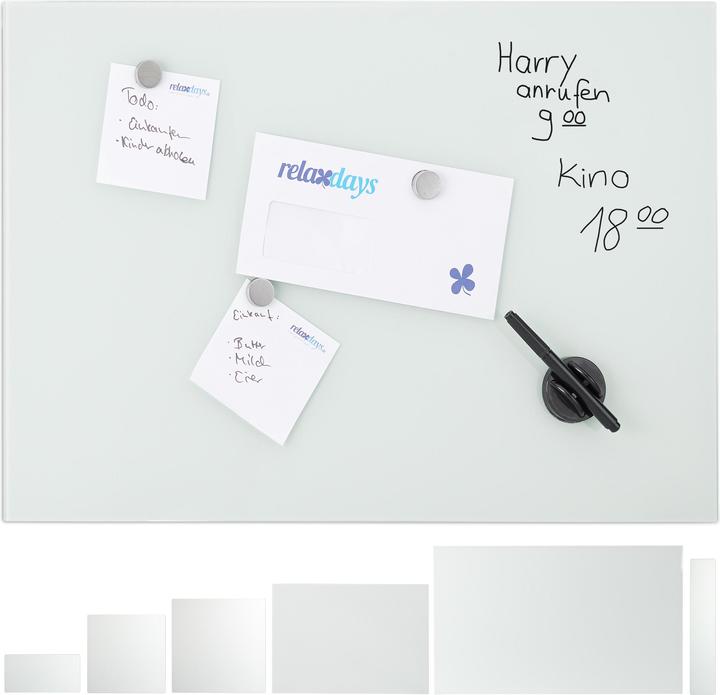Immagine prodotto Relaxdays Glas-Magnetboard (80 x 0,4 x 50 cm)