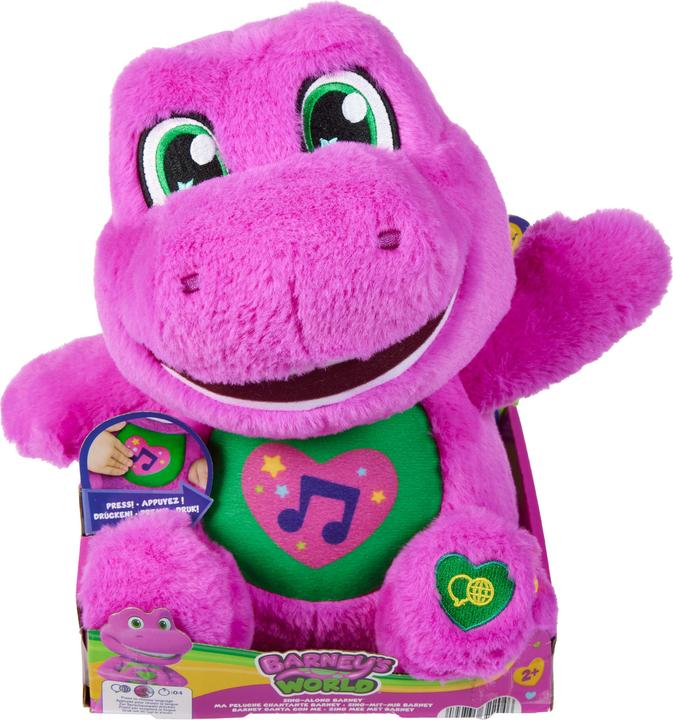 Actual product image Fisher-Price Barney's World Sing Along Barney Plush, 10.5-Inch Figure, Songs, Sounds & Soft Texture (27 cm)