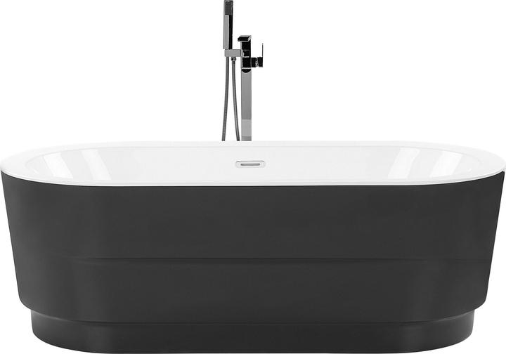 Beliani Bathtub free-standing black oval 170 x 80 cm EMPRESA (214 l, 80 cm, 170 cm)