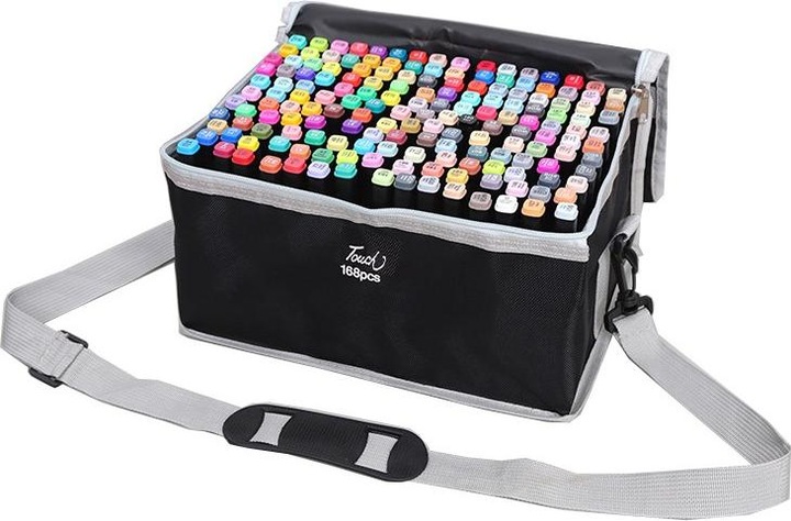 I Am Creative Wasserfeste Acryl Filzstifte Permanent Marker Doppelspitz Malstifte - Set (Bunt, 7 mm, 168 x)