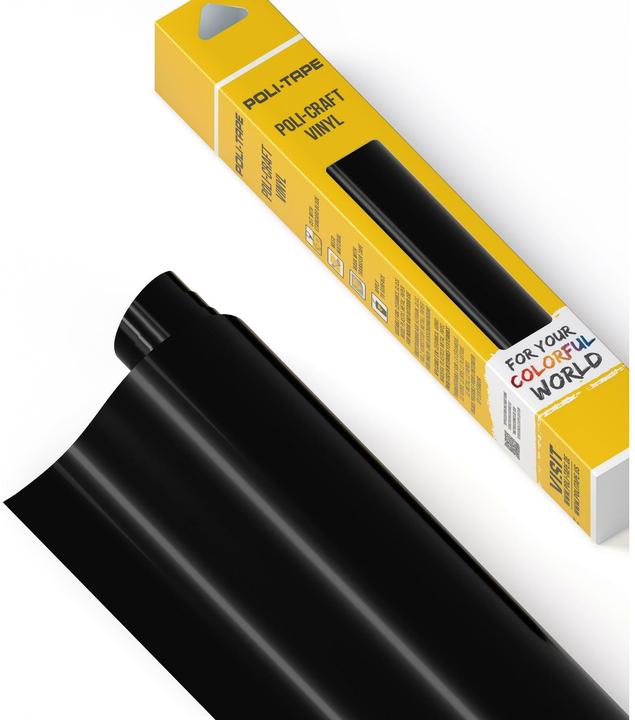 Produktbild Poli-tape Vinylfolie Permanent 30.5 x 183 cm, Schwarz glänzend (1 Stk.)