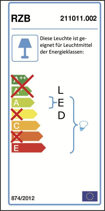 Etichetta energetica RZB Lampada in vetro opalino (1300 lm, E27)