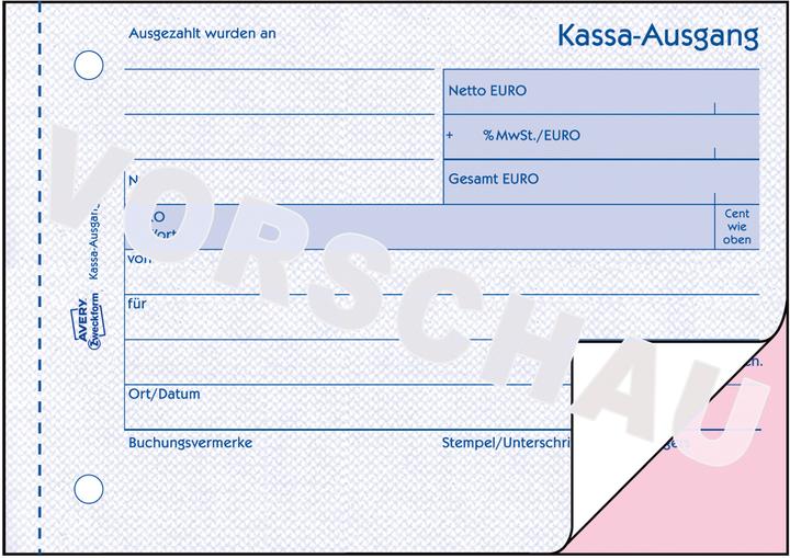 Produktbild Avery Kassa-Ausgang (40 x)