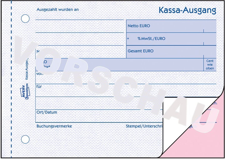 Produktbild Avery Kassa-Ausgang (40 x)