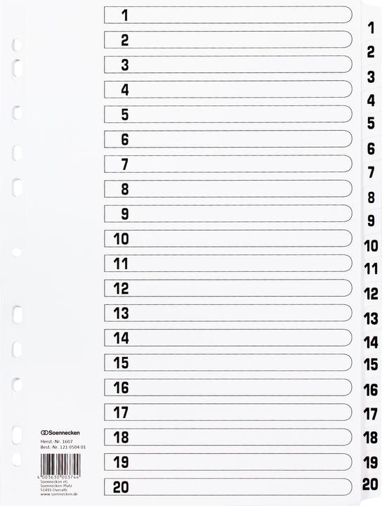 Soennecken Register 1-20