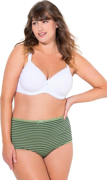 Produktbild Ulla Popken Maxislips, 5er-Pack, Ringel / einfarbig, High Waist (46, 48)