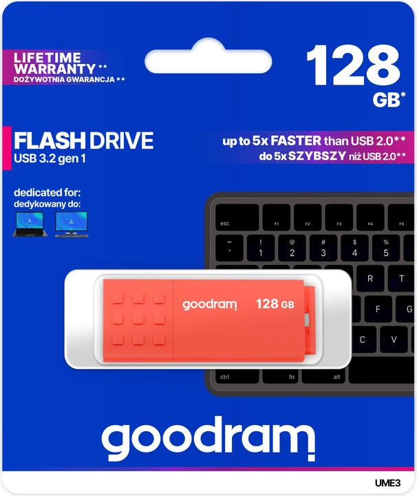 Produktbild Goodram UME3-1280O0R11 - 128 GB - USB Typ-A - 3.2 Gen 1 (3.1 Gen 1) - 60 MB/s - Ohne Dec (128 GB, USB-A)
