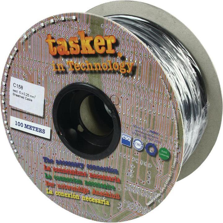 Actual product image Tasker Data cable on roll 6x 0.25 - 100 m black (100 m)