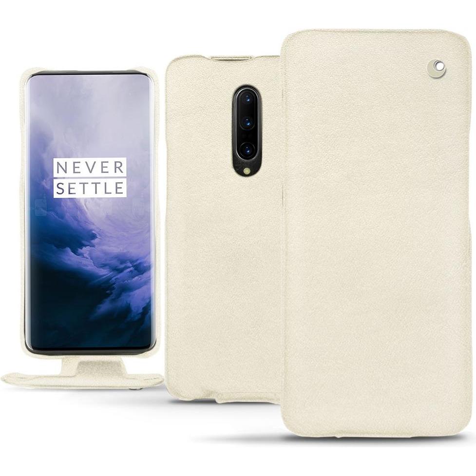 Noreve Lederschutzhülle vertikal (OnePlus 7 Pro), Smartphone Hülle, Weiss