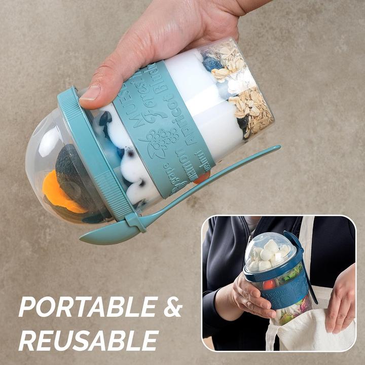 Produktbild Crystalia 4er-Set Joghurtbehälter mit Löffel