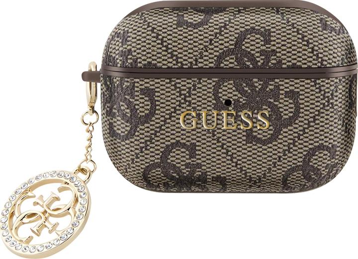 Actual product image Guess Airpods Pro 2 4G Script Cover with glittering, rhinestone-embellished charm (Headphone sleeve)