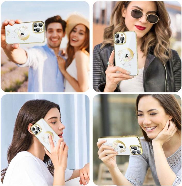 Produktbild Kingxbar Luxury Moon Series Case with Swarovski Crystals for iPhone 13 Pro Gold (Butterfly) (Apple iPhone 13 Pro)