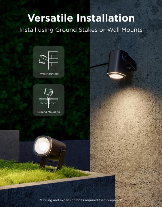 Actual product image Govee Outdoor Spotlights 2-Pack (IP67)