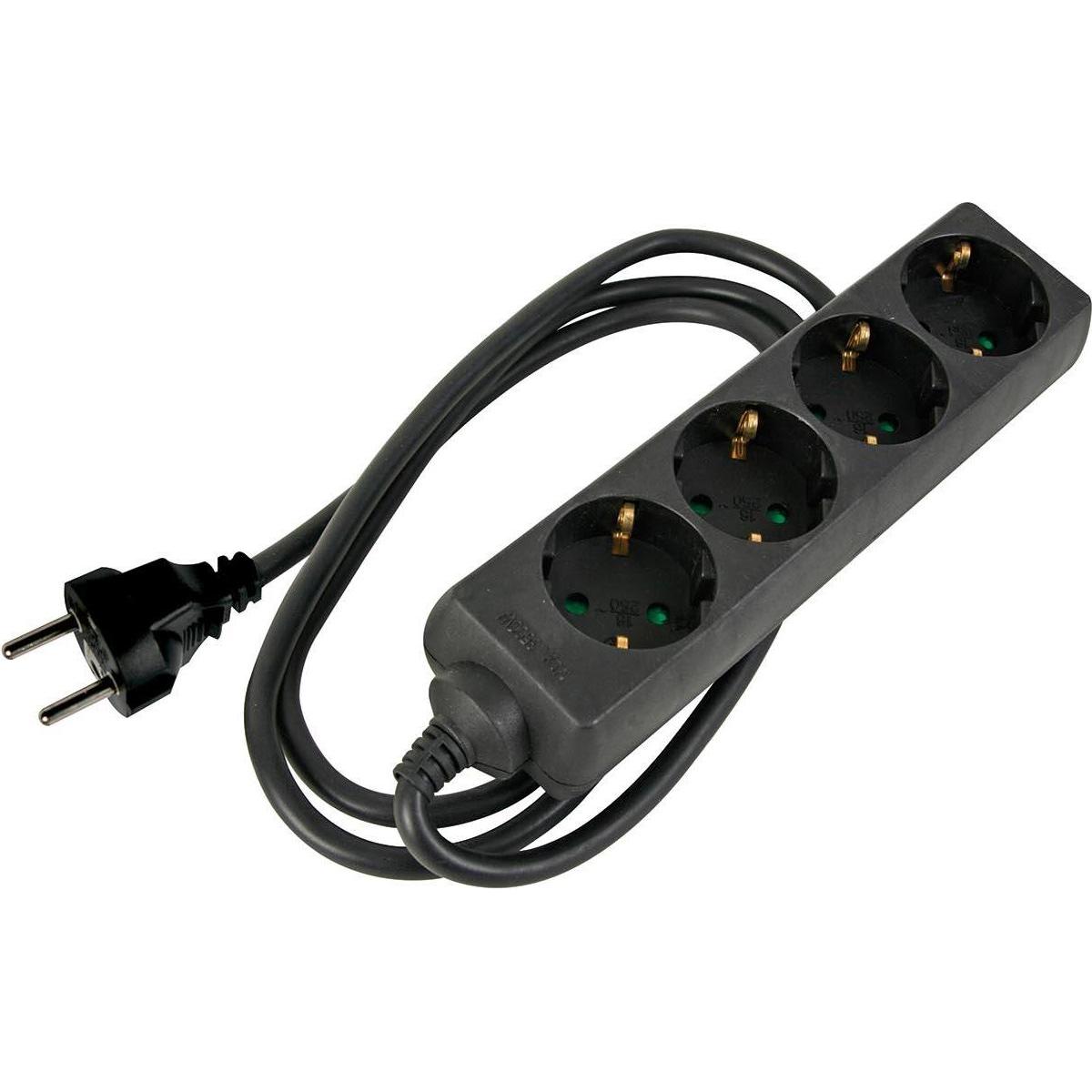 5x HQ Power, Steckdosenleiste, 4-FACH-STECKDOSENLEISTE MIT SCHRUMPFSCHLAUCH - 3G1.5 - 5 m - SCHUKO (4 x, CEE 7/3, 5 m)