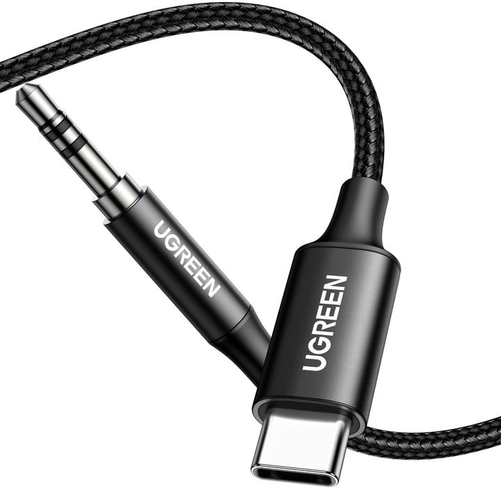 Produktbild Ugreen - Audio Adapter CM450 (55734) - Type-C to Jack 3.5mm, 1m - Black (Digital -> Analog)